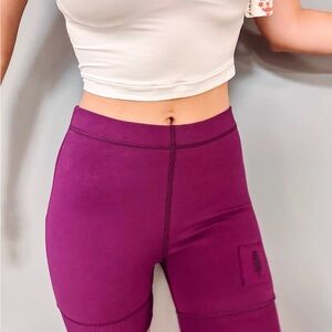 Deep Mulberry Free People Movement High-Waisted Bike Shorts